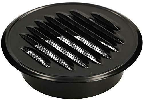 KOTARBAU 05907465900942 Grille d'aération, Noir, 130 mm diamètre exterieur et 100 mm diamètre du conduit