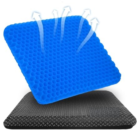 Fair Shop Cuscino Gel Anti Decubito, Ergonomico, Traspirante, Sedute Prolungate, 43x43x3 Cm, Lombare per Auto - Ufficio - Casa - Sedia a Rotelle, Copertura Antiscivolo Lavabile