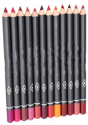 Juego de 12 Piezas Conjunto de 12 Colores de Delineador de Labios Profesional, Lápiz de Delineador de Labios Mate Impermeable, Conjunto de Lápiz Cosmético de Maquillaje de Labios Liso