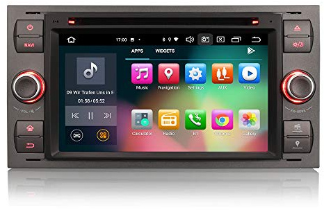 ERISIN 7 Pulgadas Android 12 Estéreo de Automóvil para Ford Focus C/S-MAX KUGA Fiesta Transit Soporte GPS Sat Nav Carplay Android Auto DSP Bluetooth WiFi Dab + TPMS 8-Core 4GB RAM + 64GB ROM