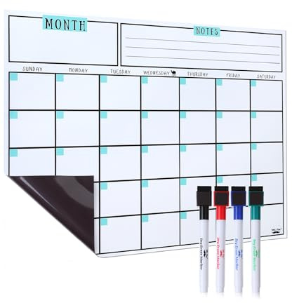 Mr. Pen- Dry Erase Calendar for Fridge, Magnetic, 14.7 x 11.8, Magnetic Calendar with 4 Dry Erase Markers