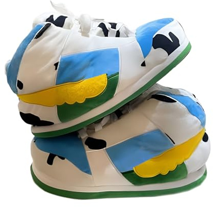 LAPRBY Sneaker Slippers Non Slip Sole Indoor House Plush Slippers Unisex Indoor Floor Cotton Shoes (Blue3,5.5,12)