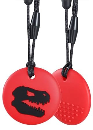 Sensory Kauen Halskette - Am besten für Kinder oder Erwachsene, die gerne beißen oder Autismus haben - Langlebiges und starkes Silikon-Kauspielzeug - Kaukette für Jungen und Mädchen