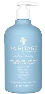 Hairitage Wash It Away Anti-Dandruff Shampoo - For Flaky, Itchy, Dry Scalp - Dandruff Shampoo Treatment - Eliminate Scalp Itching + Irritation + Flaking - 13 fl oz