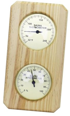 Baoblaze Thermomètre hygromètre en Bois pour Sauna, hygromètre, thermomètre, hygromètre, équipement pour Salle de Bain, Chambre de bébé, Chambre à Coucher
