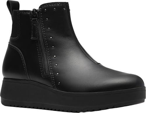 Clarks Women Zylah Willow Black Leather 8.5 Medium
