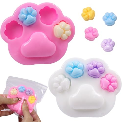 Cat Paw Squeeze Toy, 2 stycken katttassar, squishy-leksak, katt, tass, leksak för att minska stress, katttassar, klämleksaker, söt katt, squishy squeeze leksak, squishy tass för barn och vuxna för