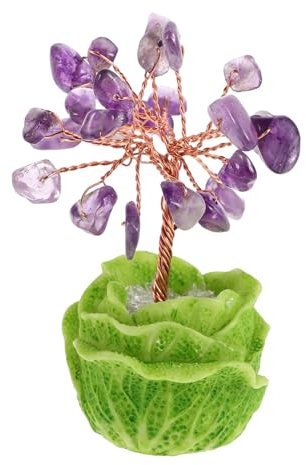 Ciieeo Elegante Baumornamente Aus Kristallkies – Chinesische Geldbaumstatue Zur Dekoration