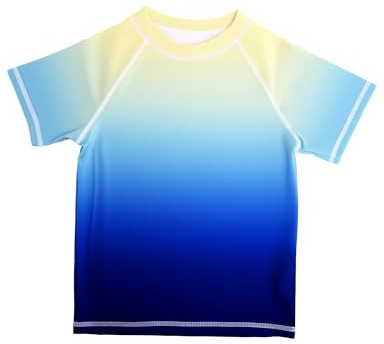 BeLikeFish T-Shirt de Bain pour garçons UPF 50+ à Manches Courtes pour 3-11 Ans – Protection Solaire, séchage Rapide