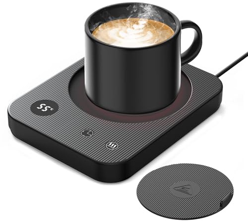 Newthinking Coffee Mug Warmer for Desk, Drink Cup Warmer Heater Coaster with 3-Temp Settings, Auto Shut-Off, Anti-Scalding, Warm Gifts for Office Home