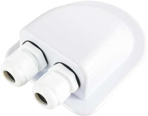 JAMHER Passe câble solaire, ABS IP68 Solaire Double Entrée Boîte de jonction, d'entrée de Câble Étanche pour Câble 6-12 mm, Pour projet solaire, camping-car, caravane, bateau