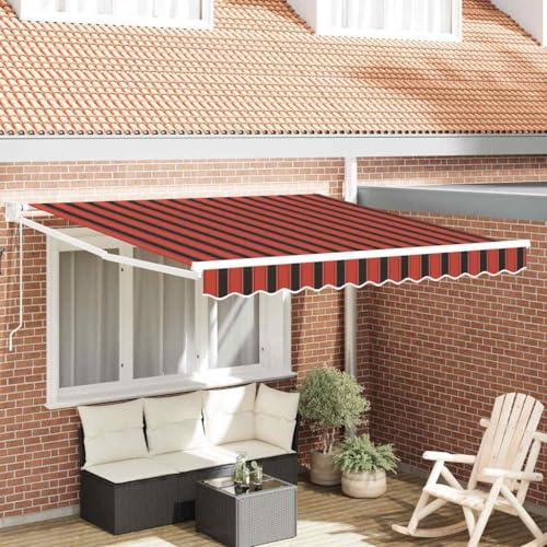 Generico Tenda da Sole Rigato Arancione e Marrone 3,5 x 2,5 m,Casa e Giardino,Prato e Giardino,Vita all'aperto,Tende da sole-3330234