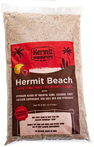 Fluker's All Natural Premium Hermit Crab Sand Substrate, Sand Mixture with Coconut Fiber, For Hermit Crab Tanks, 6 lbs.