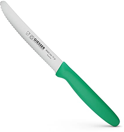 Giesser since 1776 - Made in Germany - Cuchillo para tomates, verde, hoja 11 cm, con mango antideslizante, cuchillo pequeño lavable en lavavajillas, inoxidable