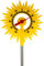 Lantelme Gartenthermometer Sonne mit Metall-Erdspieß 60 cm – Wetterfestes, analoges Thermometer aus Kunststoff – Große Temperaturanzeige von -50°C bis +50°C – Ideal für Gartendeko und Außenbereiche