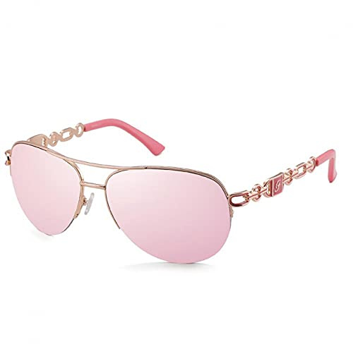 BAJIE Gafas De Sol Gafas De Sol para Mujer UV 400 Oculos Gafas De Sol Espejo Piloto Rosa Feminino Zonnebril Dames Gafas De Sol