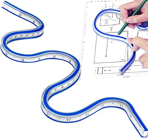 iYinJuan Flexibles Kurvenlineal, 50cm Flexibles Kurven Machthaber Maß Werkzeug, Weiche Lineal, Kunststoff Vinyl Doppelseitig Kreatives Lineal