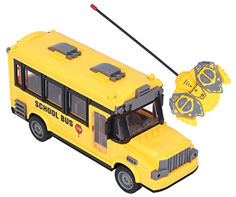 Bus Scolaire Jouet, Télécommandé avec Feux Avant et Ouverture Manuelle, Modèle Réduit Échelle 1/30, Corps Détailé for Enfants à la Maison, en Classe, en Voyage, Cadeau Éducatif