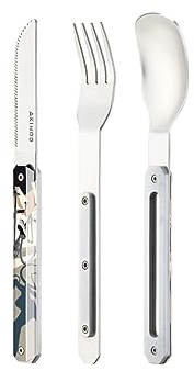 Akinod Elegant gourmet rakt bestick med magnetisk insats (kniv, gaffel och sked) - magnetiskt rakt bestick 12H34 mod. MIRROR Cyclisme