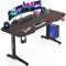 Homall Gaming Desk 160 x 60cm Large Computer Table PC Gaming Desk for Home Office, Metal Frame Gaming Table with Cable Tray and Headphone Hook (Black)