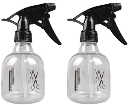 DSFSAEG 2Pcs Misting Spray Bottle, 250ml Empty Water Hair Mist Spray Bottle, Refillable Salon Spray Bottle Water Barber Tool for Hair Styling Travel Plants Gardening