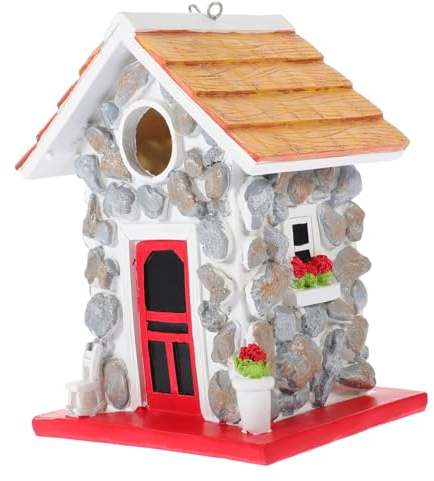 Beaupretty Vogelhaus Langlebigem Kunstharz Hangendes Vogel-Nest Für Garten Und Balkon Rustikale Deko Für Einfach Zu Reinigen Und Wetterfest