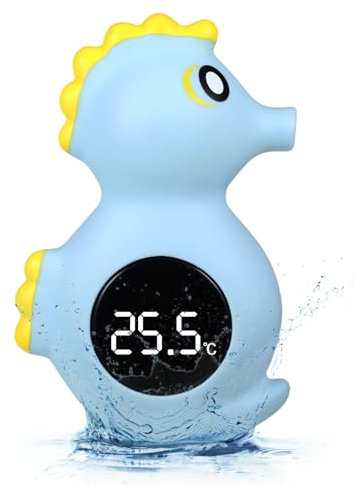 Baby Bath Thermometer With LCD Baby Digital Water Thermometer- Safety Bathtub Floating Seahorses Shape Pool Thermomete r for Bath and Pool