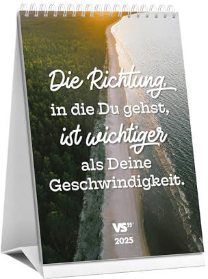 Visual Statements - Best of VS Tischkalender 2025 - A5 Monatskalender zum Aufstellen - motivierende & lustige Sprüche