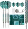 TARGET Darts Rove Steel Tip Swiss Point Darts, 90% Tungsten Dart Set, Barrel 01-23G | Steel Tip Dart Sets, Green & Silver Darts, Professional Dart Set with Swiss Points & Tool