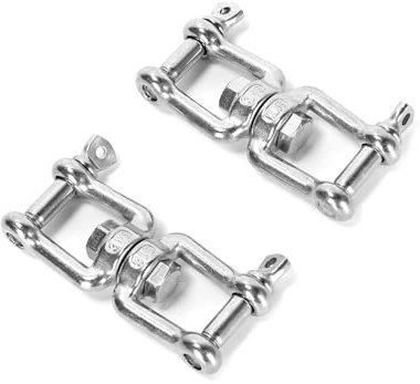 Ruimou 2Pcs Anillo Giratorio Universal de Doble Grillete de Acero Inoxidable 316 M8x88mm para Jardín, Patio, Barco, Senderismo, Camping, al Aire Libre