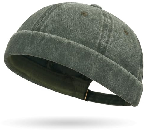 Cotone Cappellino da Portuale Uomo Retro Docker-cap Berretto Docker da Motociclista Cappello Senza Retro Cotone Docker Hat Cappello Senza Visiera Berretto da Portuale Uomo Donna