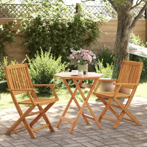 Générique Ensemble de Bistro Pliable 3 pcs Bois d'acacia Solide,Salons de Jardin,3295252