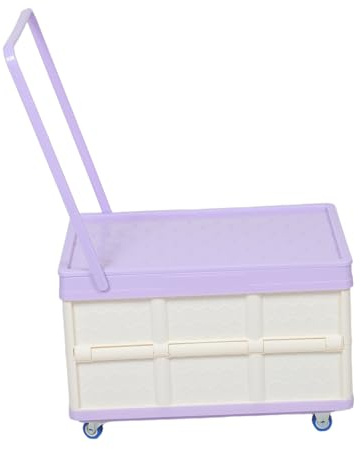 ULTECHNOVO Caisse Pliable à Roulettes Moyenne Taille Chariot de Transport Mobile en Plastique Résistant Valise à Roulettes pour Vêtements et Jouets Rangement Pratique pour Voiture École