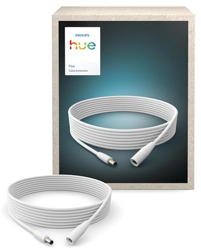 Hue Flux LED-ljusslinga 5 m förlängningskabel, tillbehör, flexibel inomhusbelysning, minimalistisk design, enkel installation, säker lågspänningsinstallation (IP20)