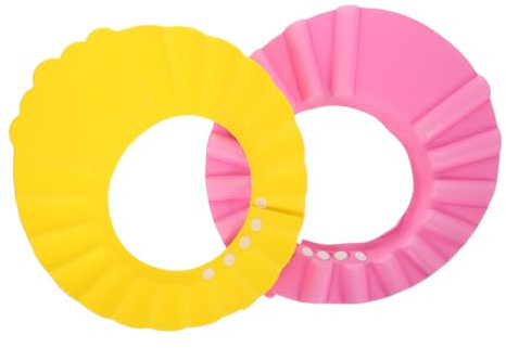 jojofuny Shampoo Protector Boy Girl 2pcs Adjustable Bath Cap Soft Thickened Bathing Visor Resistant to Deformation for Hair Washing and Bathing