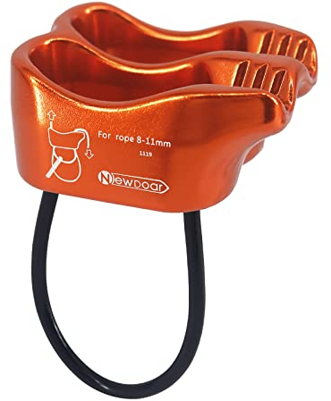 NewDoar Klettern Abseilen Sicherungsgerät Professionelle ATC Abseilen Descender 25KN Sicherheitsausrüstung mit V-Nut(Orange)