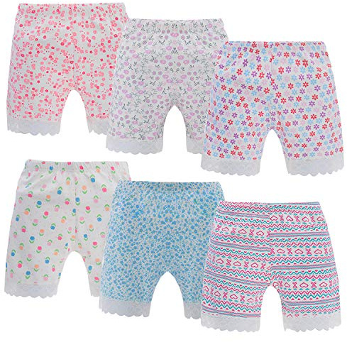 Anntry 2-12 Ans Fille Short de vélo de Couleur Unie Robe de sécurité Culotte Shorty pour Tout-Petits Lot de 6 sous-vêtements (Style2, 4-6 Ans)