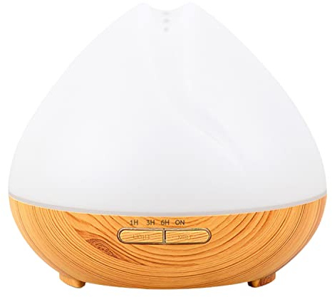 Aroma Diffuser Holzdesign mit weiß - Aromadiffuser für ätherische Öle mit LED Licht 3-in-1: Ultraschall Diffusor, Luftbefeuchter und Nachtlicht - 400 ml - aus der Apotheke