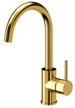 VBChome Spültischarmatur Gold Inox Edelstahl 360°drehbar U- Form Küche Wasserhahn Küchenarmatur Einhebel Spültischbatterie Spüle Mischbatterie Kalt-warm Farbe: Gold