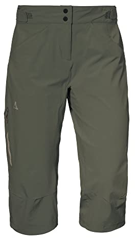 Schöffel Damen Pants Moldavia L, wasserabweisende Radhose, Fahrradhose mit verstellbarem Bund und vorgeformten Knien, sea turtle, 42