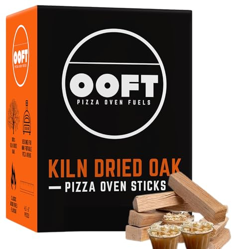 OOFT Pizza Oven Wood - 100% Kiln Dried Oak Cooking Wood - Perfect for Ooni, Gozney, Solo Stove & Other Brands - 12-14lb Box - High Heat & Slow Burn - Great for Grilling, Smoking, BBQ Wood (6 Inch)