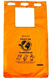 Hundekotbeutel - ORANGE - bedruckt schwarz - abreissbar 21 x 35 + 3 cm (1000 Stück)