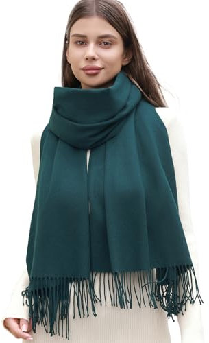 RIIQIICHY Schal Damen Winter Schals Tücher Winterschal Kuschelig Xxl Dunkelgrün Damenschal Pashmina Herbst Frauen Kaschmir Schal mit Fransen