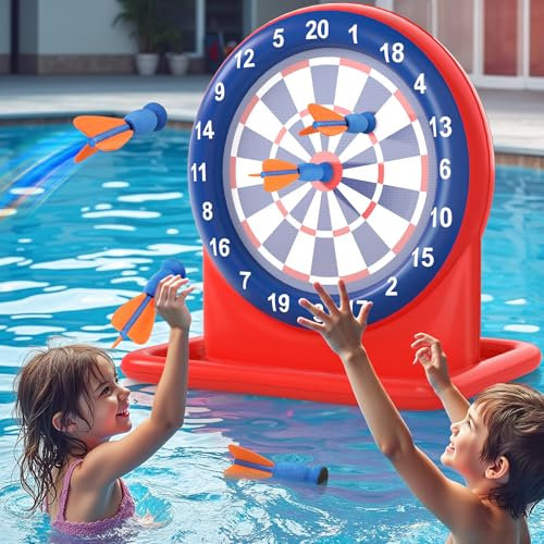 LUVTOY Pool Spielzeug Kinder - Wurfspiel Pool Kinder - Kinders Planschbecken Outdoor Spielzeug Spiele - Pools ZubehöR Spaß - Pool Spielzeugs Erwachsene Ringwurfspiel Kinders - Pools Aufblasbar