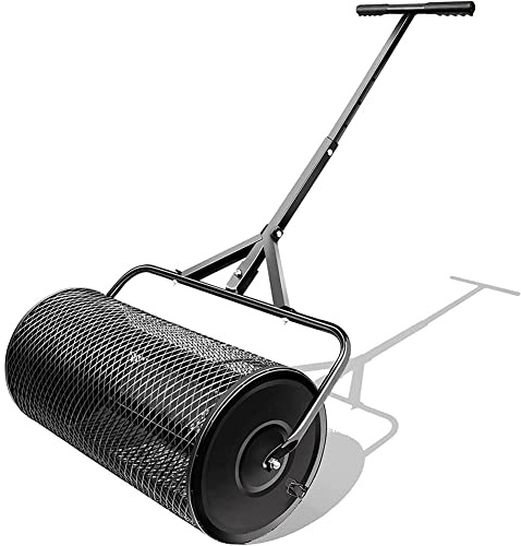 Multifunktionell fröspridare lätt gödselspridare med T-format handtag för gräsmatta och trädgård hållbar gräsmatta rulle för sådd plantering och kompostering.