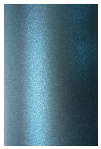 Netuno 100 x pysselpapper pärlemor mörkblå DIN A4 21 x 29,7 cm 120 g Aster metallic Dark Blue finpapper glänsande pärlemor glanspapper metallisk effekt hantverk kortdesign färgat glanspapper