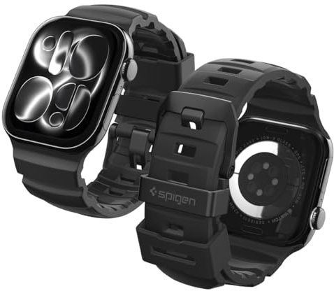 Spigen WBS2 band för Apple Watch Ultra 4/3/2/1, Serie 12/11/10 | Silikonband med metallspänne för aktiv användning i vardagen för Apple Watch 49/46/45/44/42mm