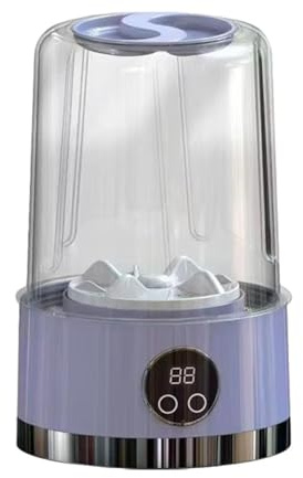 DimyFew Lavadora de Ropa Interior, Calcetines, Ropa Interior Y Ropa Pequeña, con Desagüe Automático, Minilavadora para Apartamentos, PÚrpura, Individual