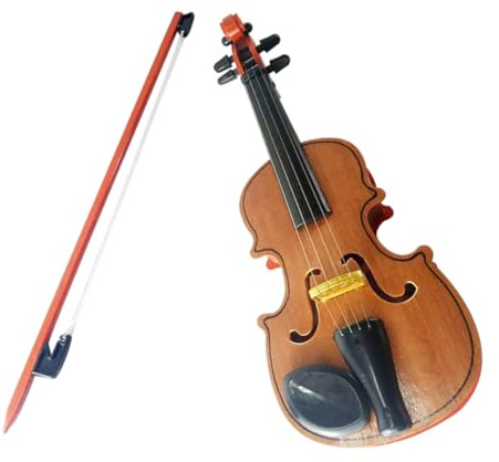 FUNNETOYU Violon Jouet Bois Délicat pour Tout-Petits Modèle Réaliste à Cordes Instrument Musical Éducatif Et Décoratif pour Garçon Fille Appréhension Musicale Et Performance