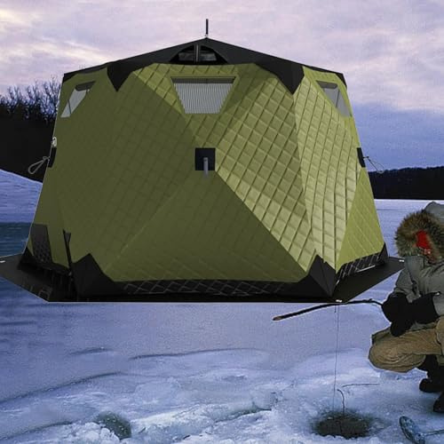 Bärbar Isolerad Vinter Camping Tält 3-5 Personer Is-Fisketält med 420d Hexagonal Golv För Utomhus Fiske Och Camping(A)